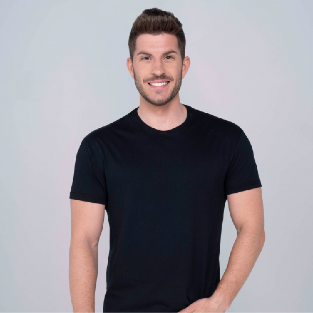 PLAYERA CUELLO REDONDO CABALLRO MAN. CORTA 100% ALGODÓN PEINADO S-M-L-XL imagen